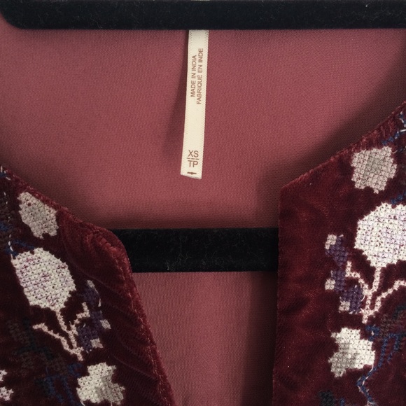 RARE Free People Velvet Burgundy Dress - Picture 4 of 4